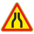 Дорожный знак 1.20.1 «Сужение дороги» (временный) (металл 0,8 мм, I типоразмер: сторона 700 мм, С/О пленка: тип А коммерческая)